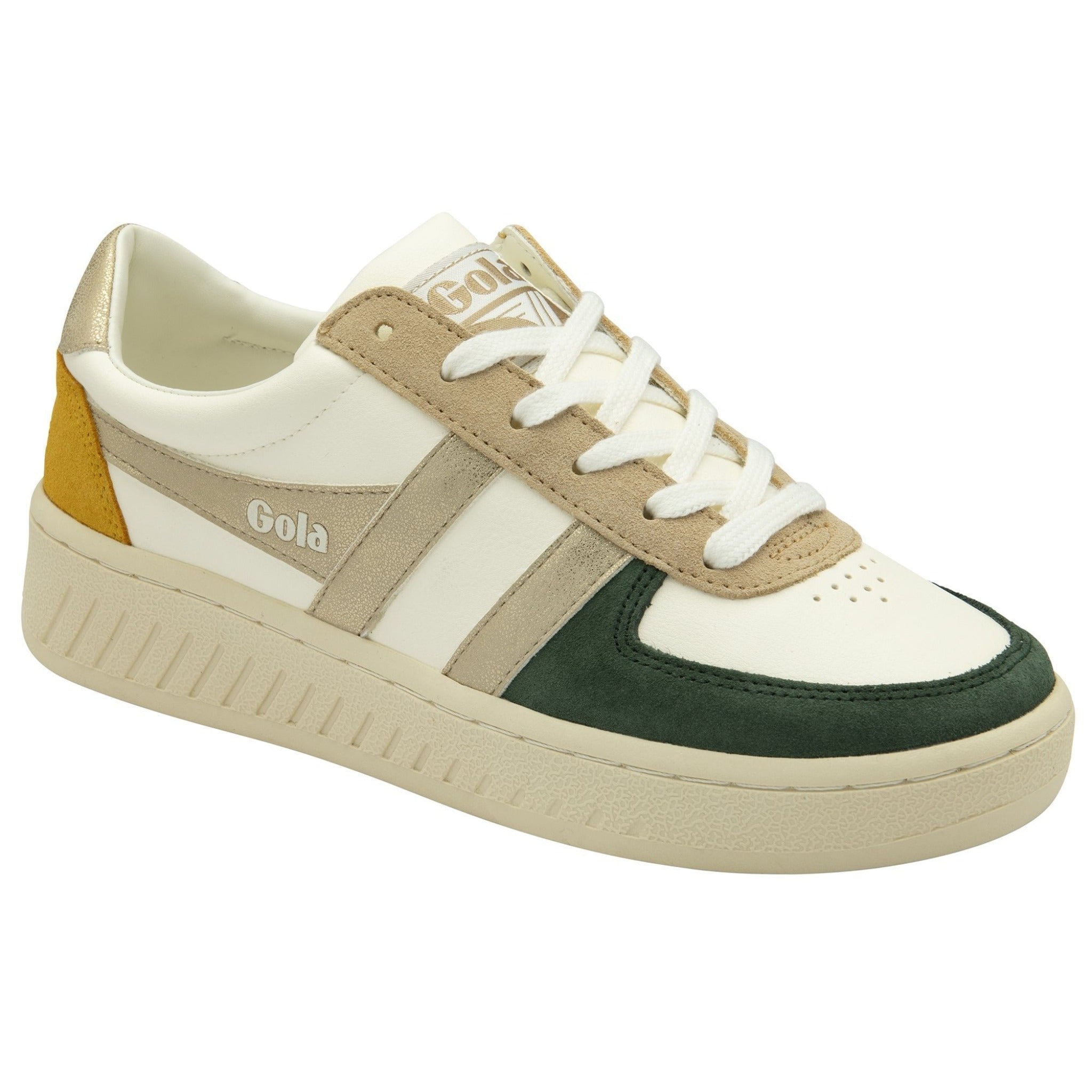 Gola Grandslam Quadrant Sneakers - Off White / Green – The English Rose ...