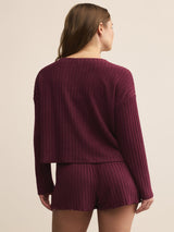 Z Supply Mara Rib Cardigan - Merlot