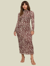 Z Supply Sevilla Zebra Mesh Mini Dress - Velvet Rouge