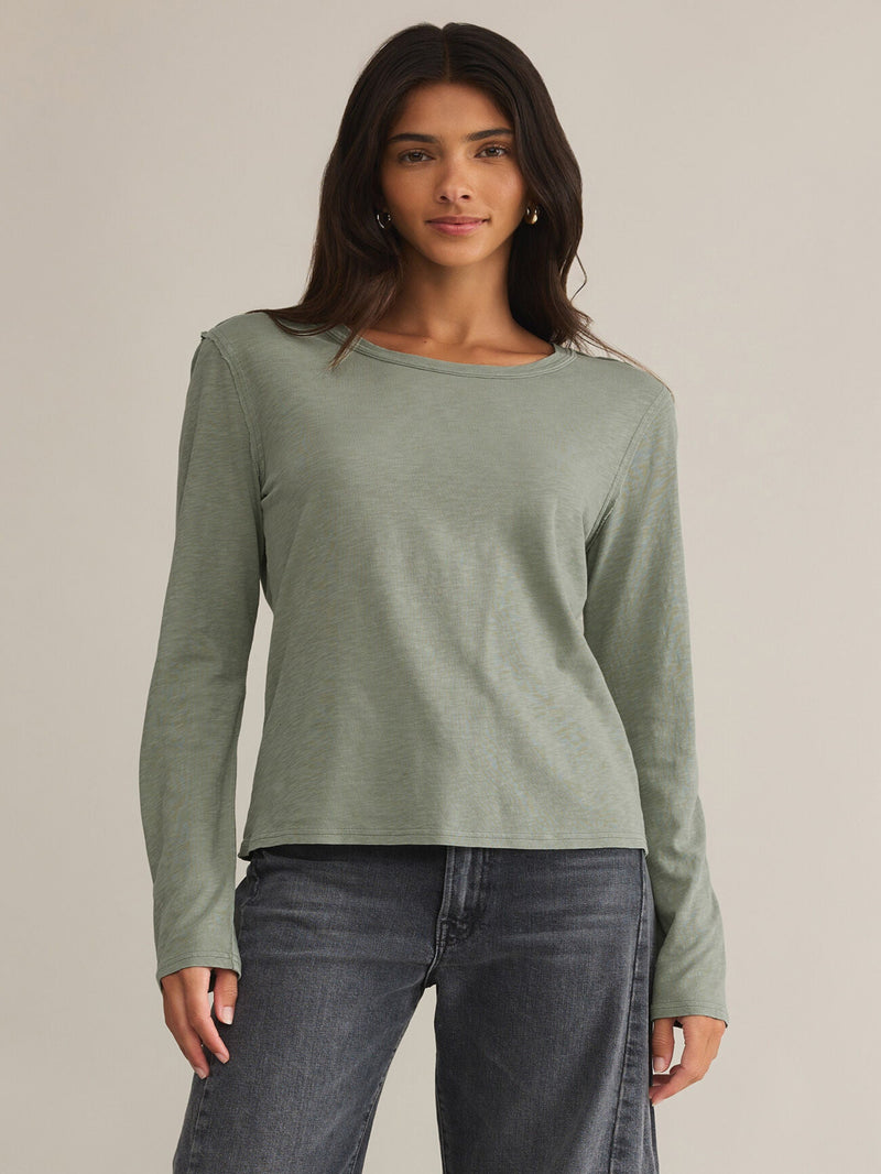 Z Supply Arlet Slub Top - Sage Green