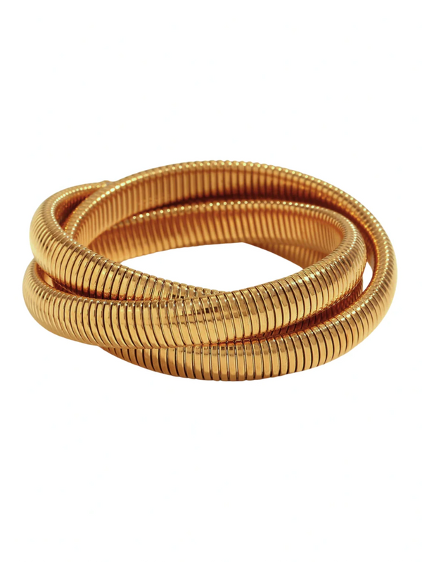 Multi Layer Tube Bracelet - Gold