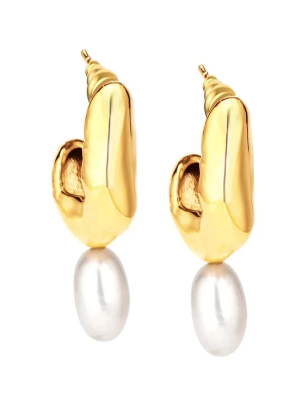 Sahira Laurie Pearl Earrings - Gold