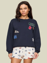 Z Supply Boyfriend Patch Sweatshirt - Eclipse