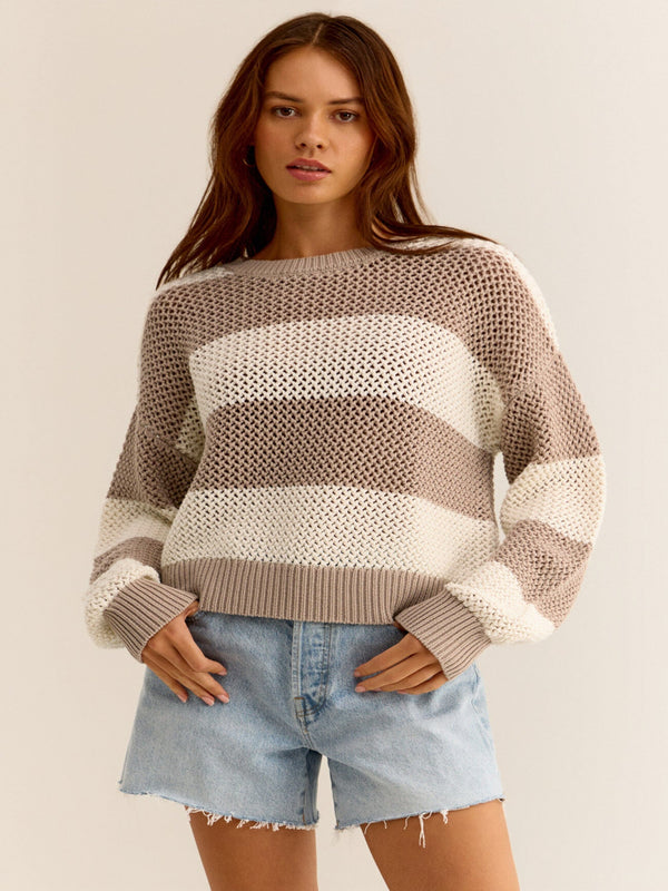 Z Supply Broadbeach Stripe Sweater - Putty