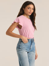 Z Supply Abby Flutter Tee - Sunset Mauve