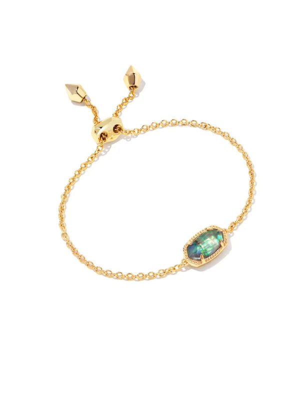 Kendra Scott Elaina Adjustable Chain Bracelet - Gold Lilac Abalone
