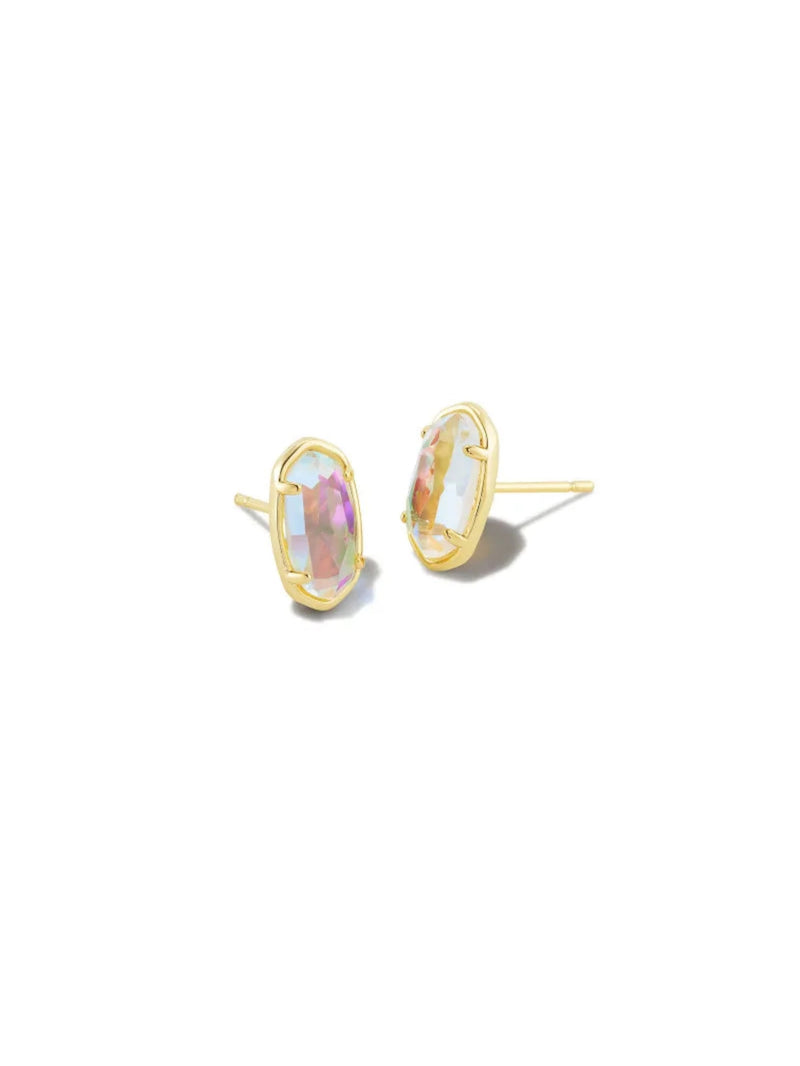 Kendra Scott Grayson Stud Earrings - Gold Dichroic Glass