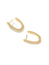 Kendra Scott Murphy Pave Huggie Earrings - Gold White CZ