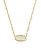 Kendra Scott Tiger Striped Elisa Short Pendant Necklace - Gold MOPC