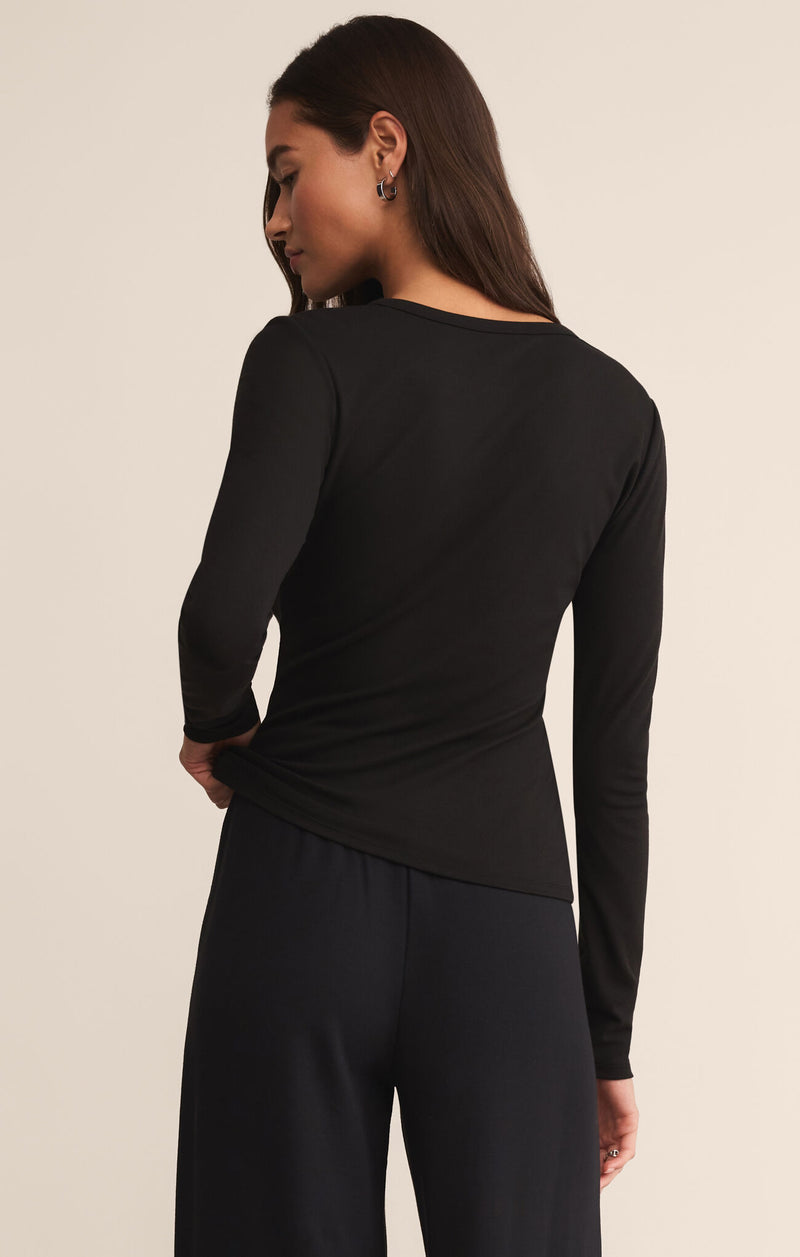 Z Supply Second Skin Crew LS - Black