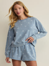 Z Supply Written Stars Sweatshirt - Ocean Air Indigo