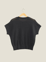 Open Knit Top - Black