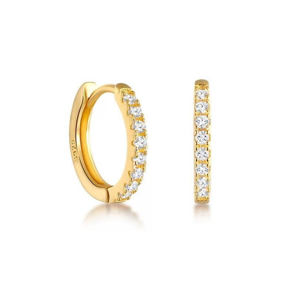 Sahira Pave Huggies Earrings - Gold