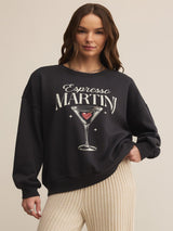 Z Supply Oversized Martini Sweatshirt - Black Sand