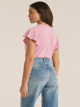 Z Supply Abby Flutter Tee - Sunset Mauve