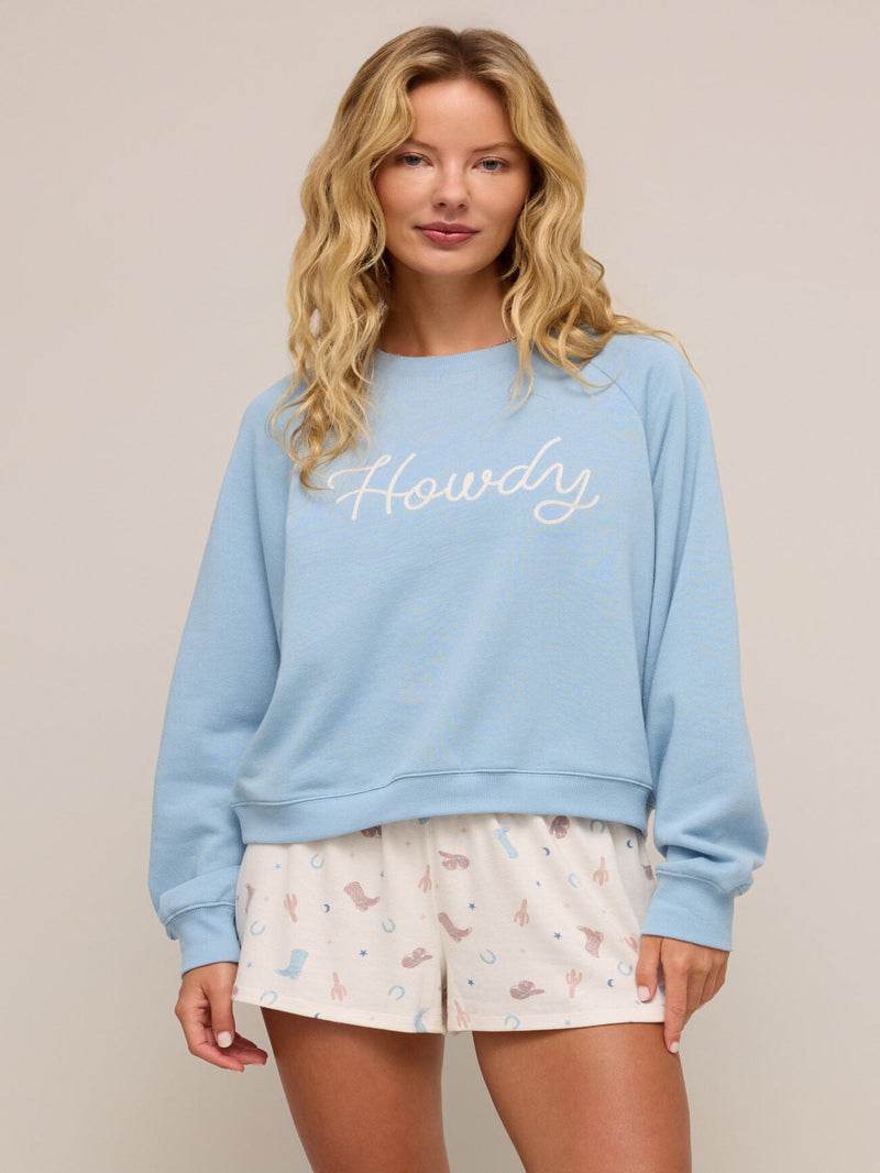 Z Supply Howdy Sweatshirt - Coastal Blue