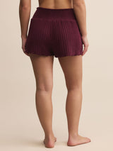 Z Supply Dawn Smocked Rib Short - Merlot