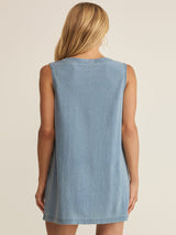 Z Supply Solace Denim Mini Dress - Ocean Air Indigo
