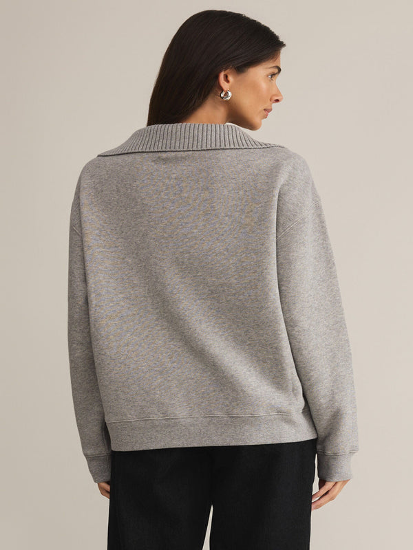 Z Supply Sonata Fleece Sweatshirt - Heather Grey