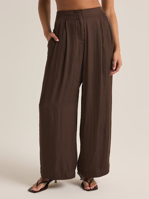 Z Supply Lisse Wide Leg Pants - Dark Chocolate