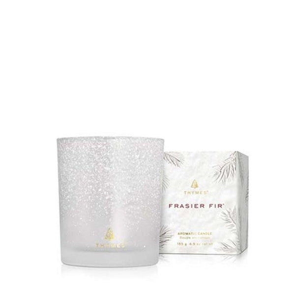 Thymes 6.5oz Flocked Poured Candle - Frasier Fir