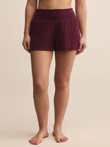 Z Supply Dawn Smocked Rib Short - Merlot