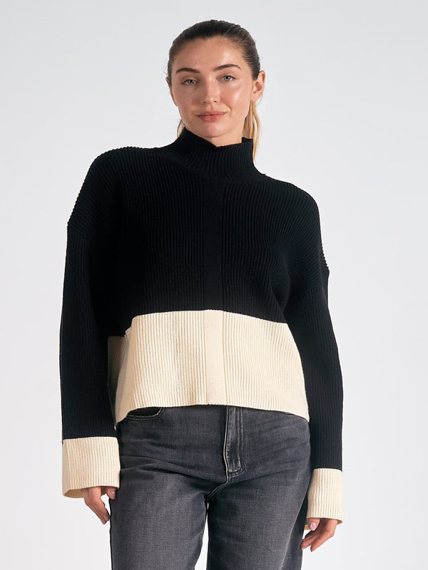 Elan Monochrome Sweater - Black/White