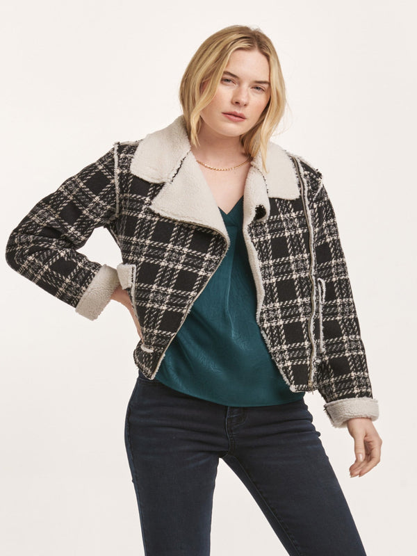 Dear John Alvie Plaid Jacket - Black/White