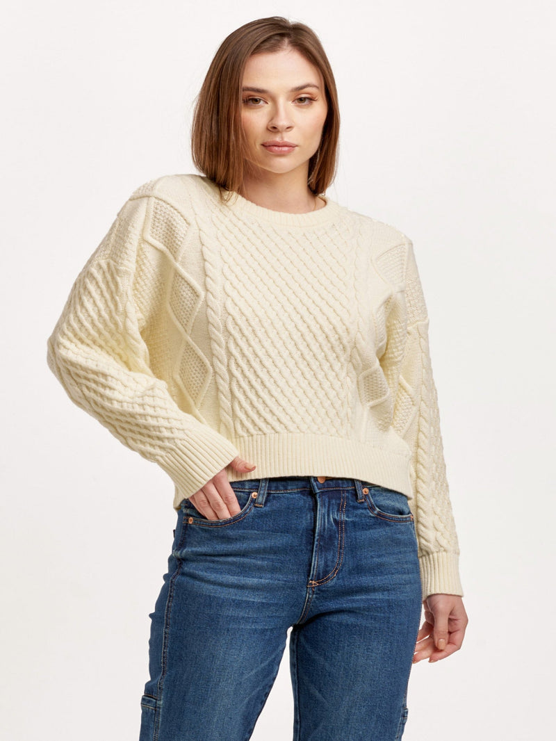 Dear John Holden Crew Neck Long Sleeve Sweater - Cream