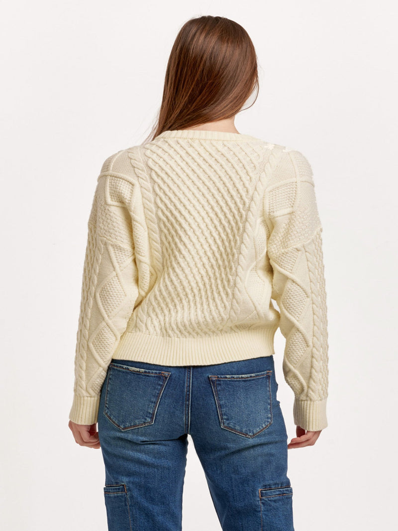 Dear John Holden Crew Neck Long Sleeve Sweater - Cream