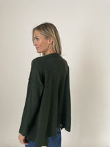 Six/Fifty Oversized Ribbed Sweater - Hunter Green