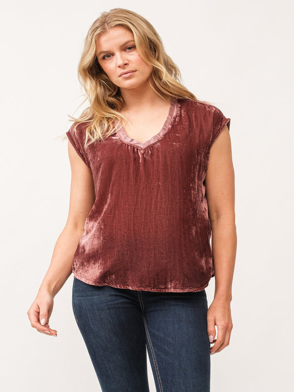 Dear John Yanis Top - Maroon