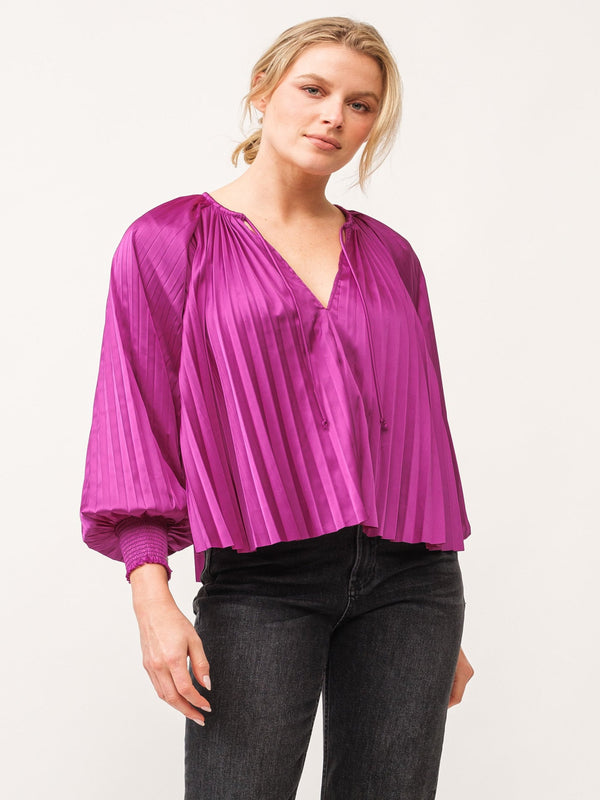 Dear John Deletta Satin Top - Dahila Mauve