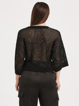 Another Love Rosalia Sequin Sweater - Black