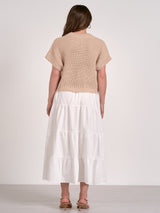 Elan Opal Sweater Dress - White Beige Combo