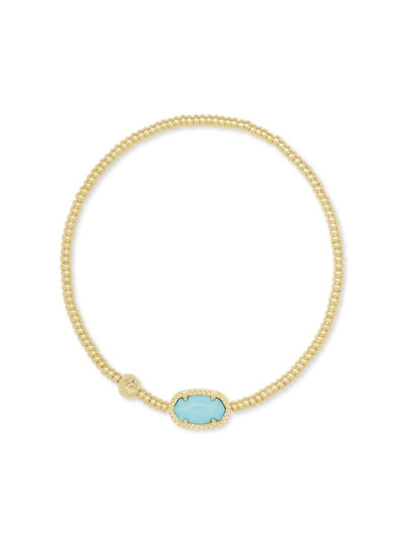 Kendra Scott Grayson Stretch Bracelet - Gold Light Blue Magnesite