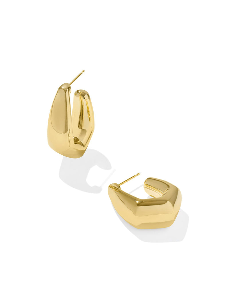 Kendra Scott Kaia Small Hoop Earrings - Gold Metal