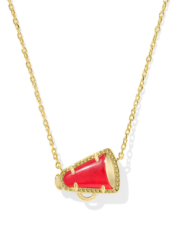 Kendra Scott Cheer Short Pendant Necklace - Gold Red Illusion