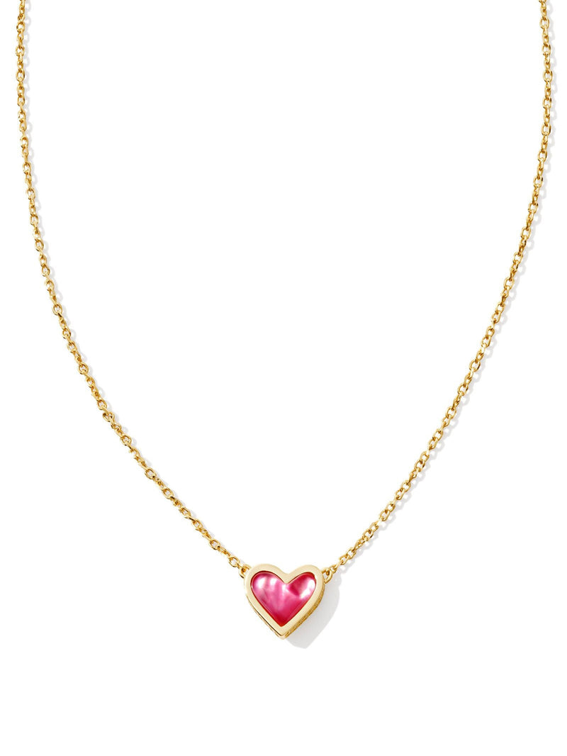 Kendra Scott Framed Ari Heart Pendant Necklace - Gold Azalea Illusion