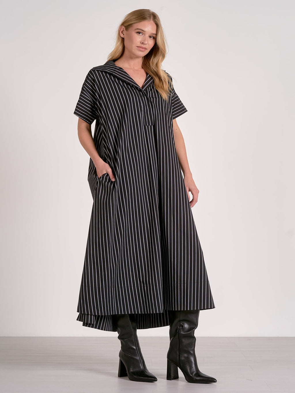 elan striped maxi dress Elan Khaki White Stripe Spaghetti Strap Maxi Dress