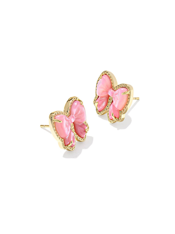 Kendra Scott Haley Bow Stud Earrings - Gold Blush MOP