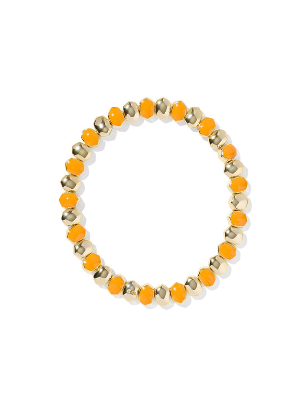 Kendra Scott Daphne Enamel Stretch Bracelet - Gold Bright Orange Enamel