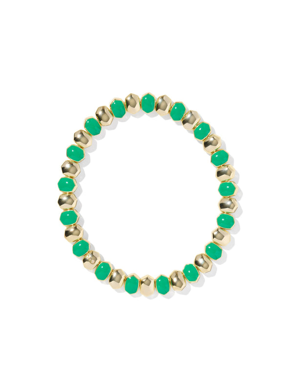 Kendra Scott Daphne Enamel Stretch Bracelet - Gold Green Enamel