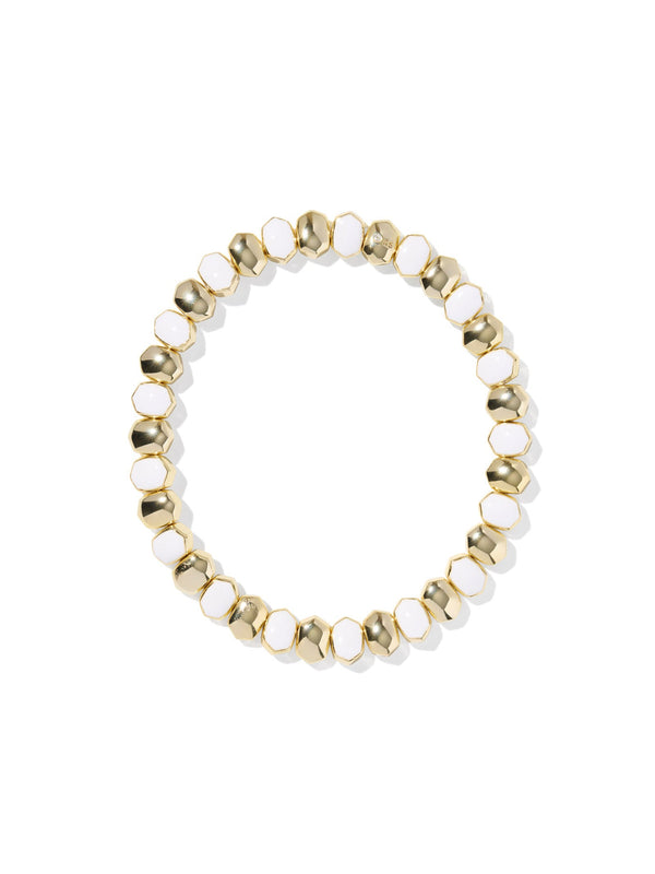 Kendra Scott Daphne Enamel Stretch Bracelet - Gold White Enamel