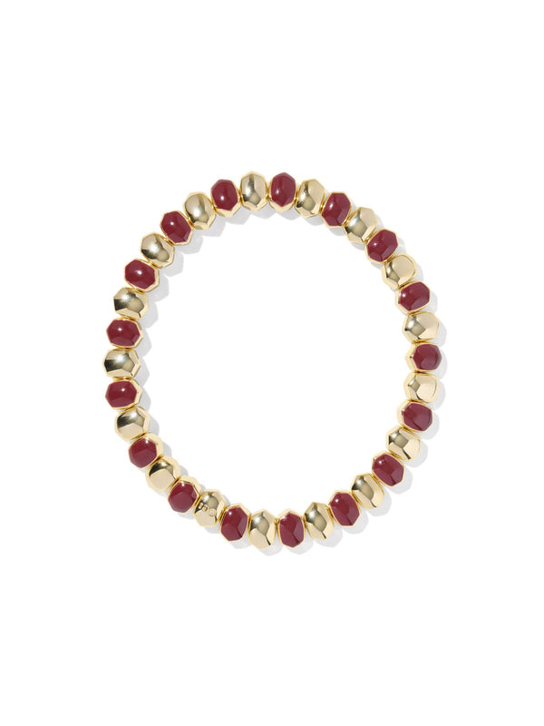 Kendra Scott Daphne Enamel Stretch Bracelet - Gold Burgundy Enamel
