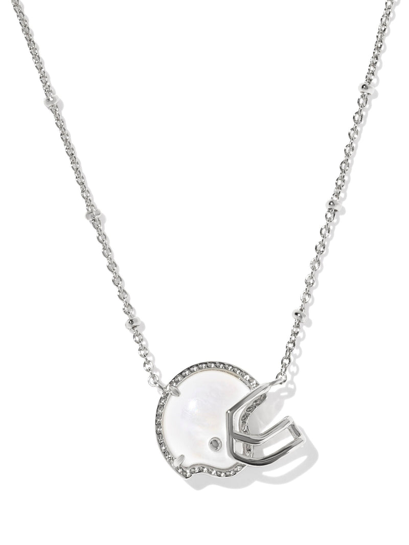 Kendra Scott Football Helmet Pendant Necklace - Silver Ivory MOP