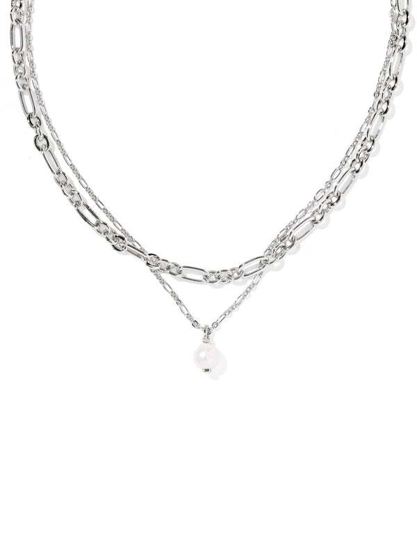 Kendra Scott Ashton Pearl Multi Strand Necklace - Silver Freshwater Cultured Pearl