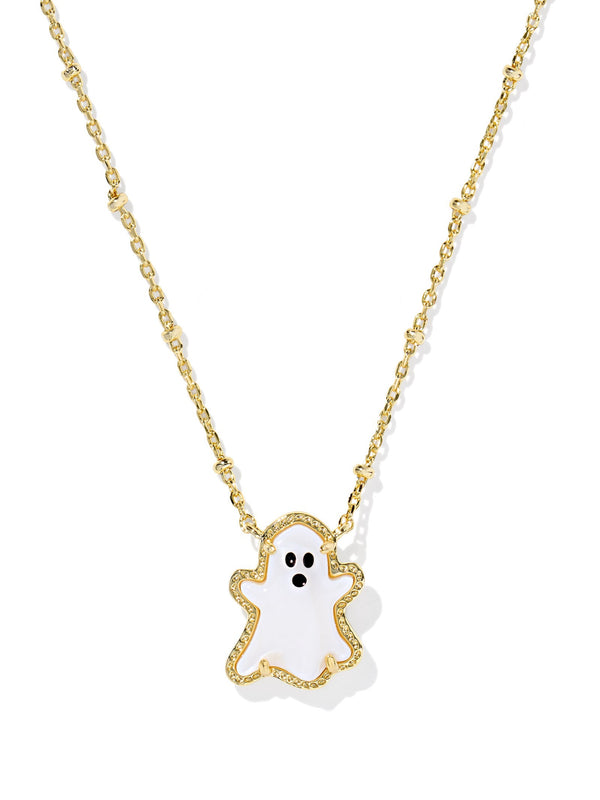Kendra Scott Ghost Short Pendant Necklace - Gold White MOP