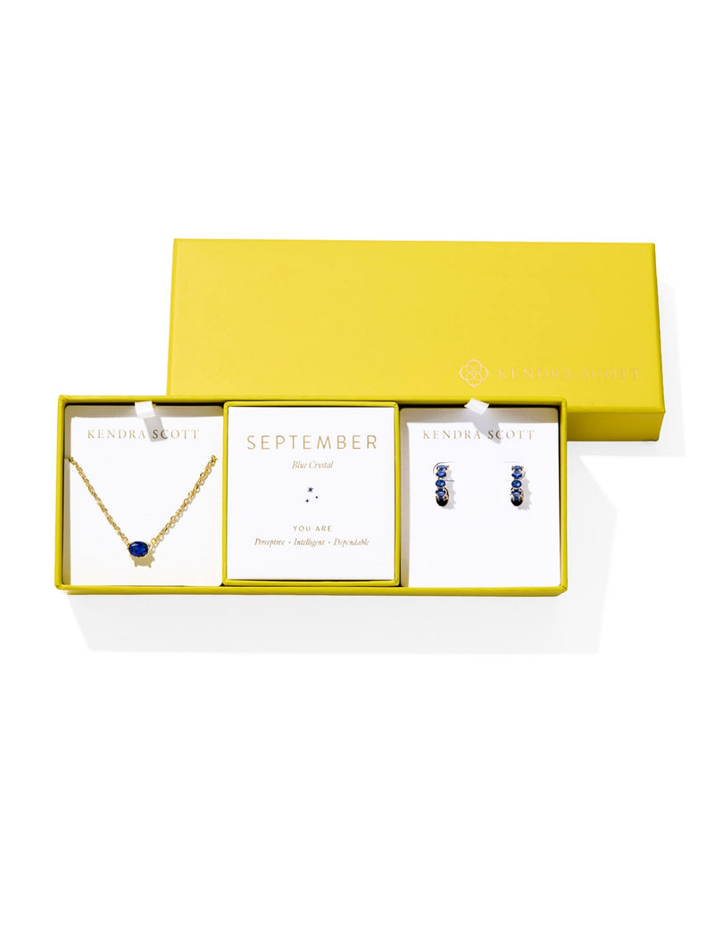 Kendra Scott Cailin Birthstone Gift Set - Gold Blue Crystal