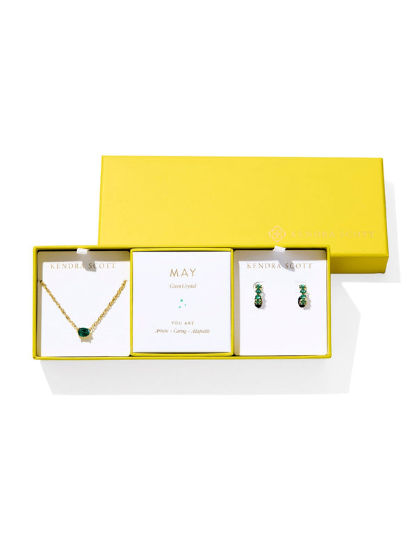 Kendra Scott Cailin Gift Set - Gold Green Crystal